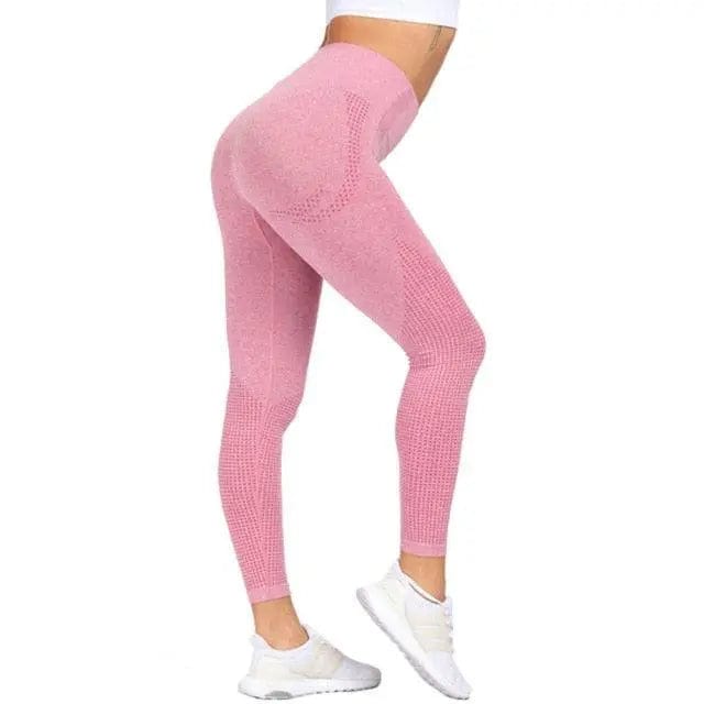 Women High Waist Seamless Fitness Yoga Gym leggings Activewear Alpha C Apparel 01 Leggings Pink / S / United States