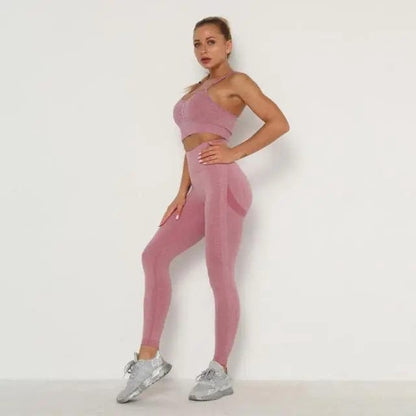 Alpha C Apparel Women's Sets Skinny Tracksuit Breathable Bra Long Sleeve Top Seamless Outfits High Waist Push Up Leggings Gym Clothes Sport Suit Activewear Alpha C Apparel
