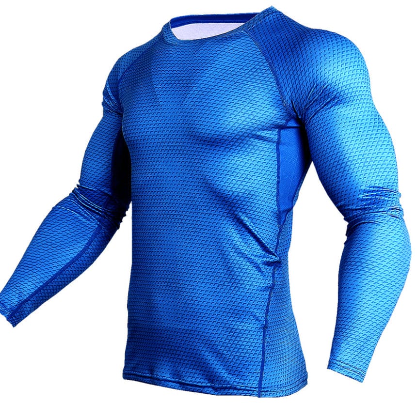 Compression Shirt Men Gym Running Shirt Quick Dry Breathable Fitness Sport Shirt Sportswear Training Sport Tight Rashguard Male Activewear Alpha C Apparel M~blue