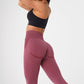 Hot Style Snowflake Jacquard Seamless Cropped Yoga Pant Activewear Alpha C Apparel wine red / XS
