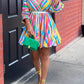 Colorful Pleated Mini Dress apparel Alpha C Apparel