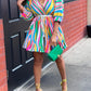 Colorful Pleated Mini Dress apparel Alpha C Apparel