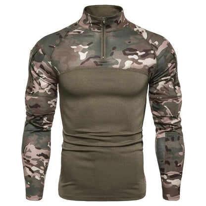 New mens Camouflage Tactical Military Clothing Combat Shirt Assault long sleeve Tight T shirt Army Costume Alpha C Apparel Army Green / M