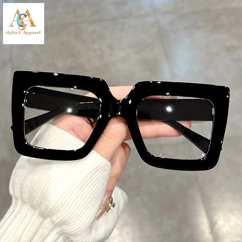 Alpha C Apparel  Color Block Clear Lens Glasses for Women and Men! Alpha C Apparel Black