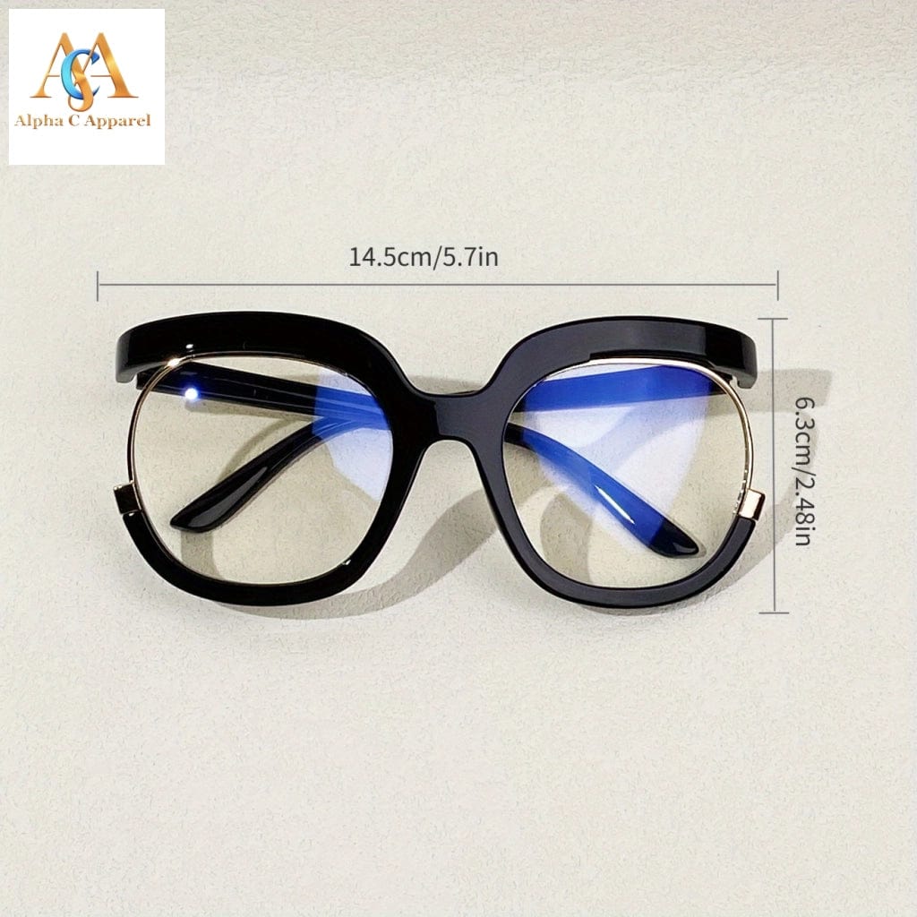 Alpha C Apparel Fashionable Clear Lens Glasses for Men & Women - Owl Frame Alpha C Apparel Black
