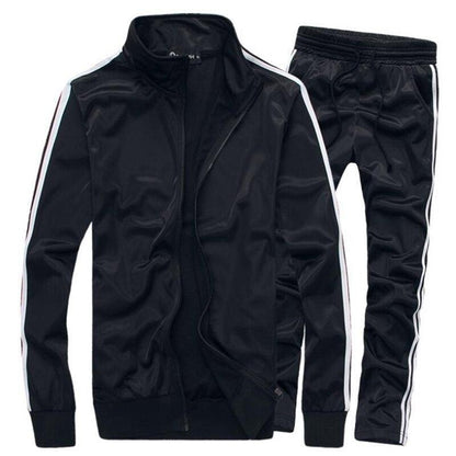 Men Sportswear 2 Piece Sets Jogging Tracksuit Alpha C Apparel Black / M