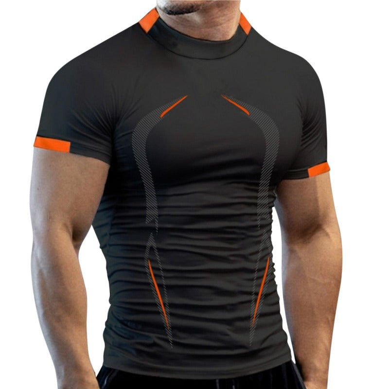 Alpha C Apparel Men Summer Sport Quick Dry Running Men Workout T Shirts Alpha C Apparel black / S