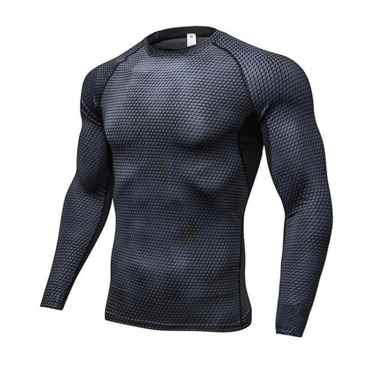 Men Long Sleeve Running Sports Compression Shirt Alpha C Apparel black / S