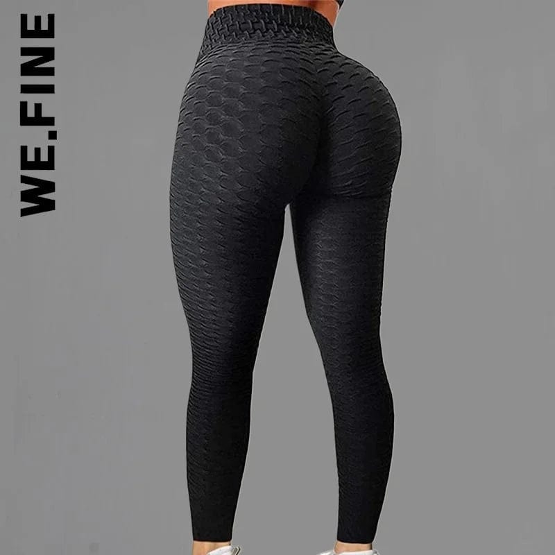 We.Fine Women Leggings Fashion High Waist Gym Tights Women's Leggings Seamless Bubble Female Clothing Sporty Leggings Woman Alpha C Apparel Black / XS