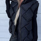 White Quilted Zipper Front Thermal Hooded Vest Coat Coats Alpha C Apparel Black / L