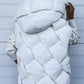 White Quilted Zipper Front Thermal Hooded Vest Coat Coats Alpha C Apparel