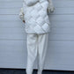 White Quilted Zipper Front Thermal Hooded Vest Coat Coats Alpha C Apparel