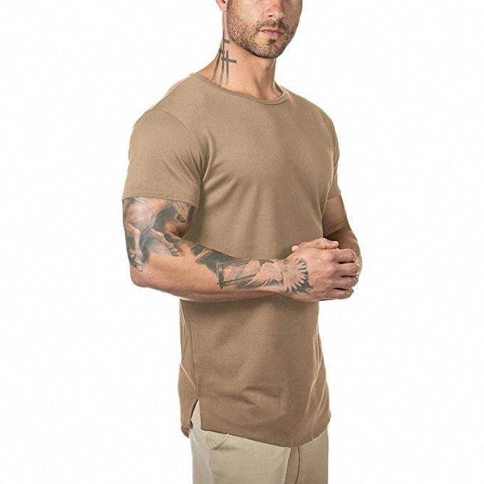 Men Wholesale custom spandex muscle t-shirt men Alpha C Apparel Custom Size / KHAKI