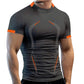 Alpha C Men Summer Sport Quick Dry Running Men Workout T Shirts Alpha C Apparel dark grey / S