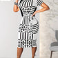 Stylish Geo Print Bodycon Dress - Comfortable & Chic for Spring/Summer! dress Alpha C Apparel