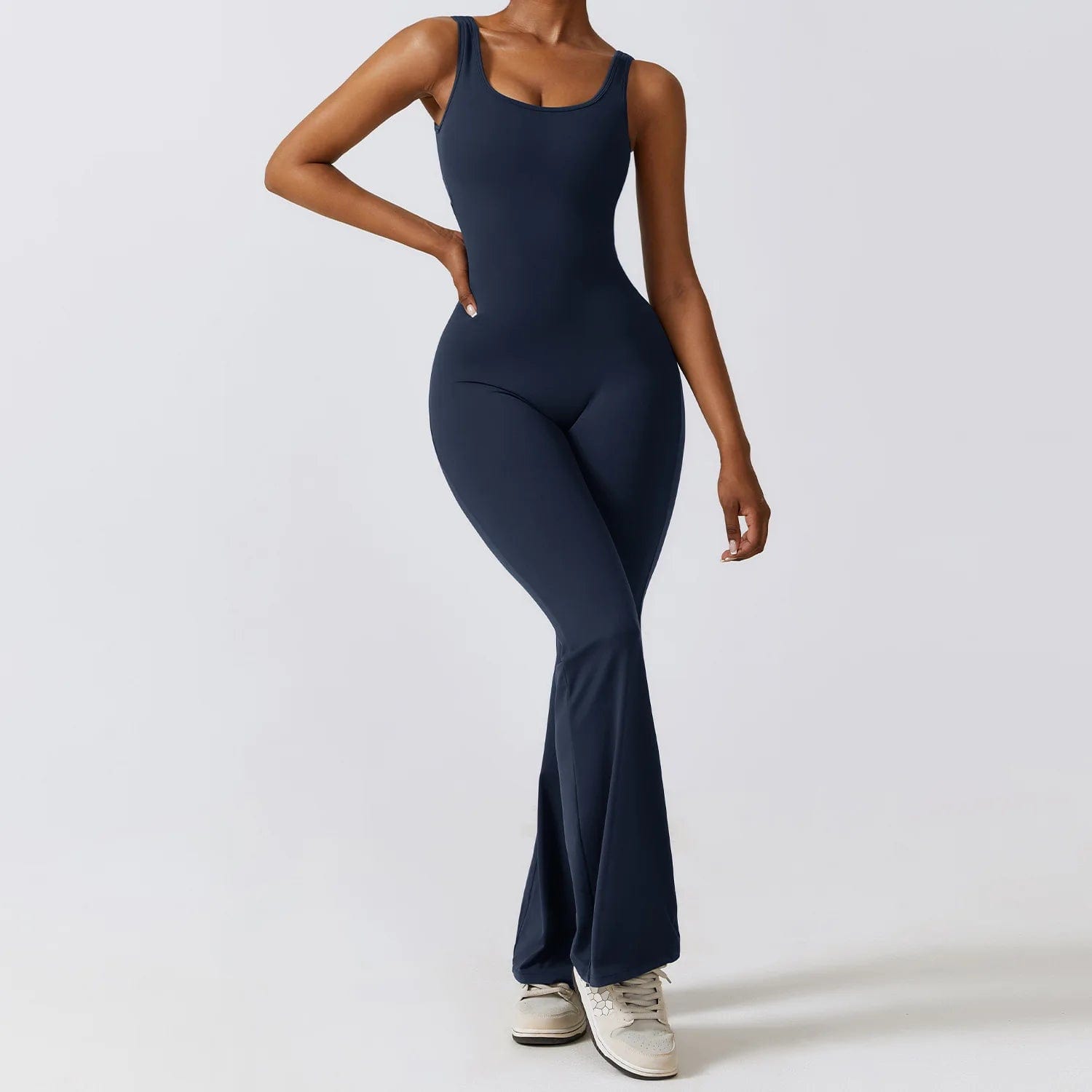 Women Jumpsuits One-Piece Yoga Suit Dance Belly Tightening Fitness Workout Set Stretch Bodysuit Gym Clothes Push Up Sportswear Alpha C Apparel Emblem Blue / S / China