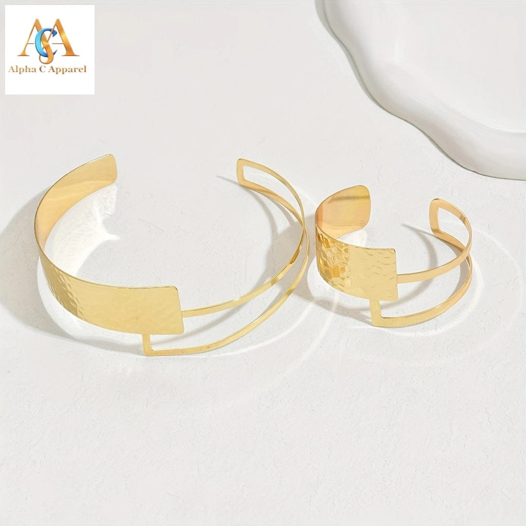 Stylish Gold Plated Jewelry Set - Irregular Geometry Design Alpha C Apparel Golden Yellow