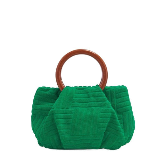Alpha C Apparel Chic Mini Striped Clutch Bag -Lightweight Handbag Striped Clutch Bag  Lightweight Handbag with Round Handle & Coin Purse Alpha C Apparel Green