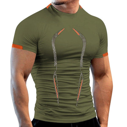 Alpha C Men Summer Sport Quick Dry Running Men Workout T Shirts Alpha C Apparel green / S