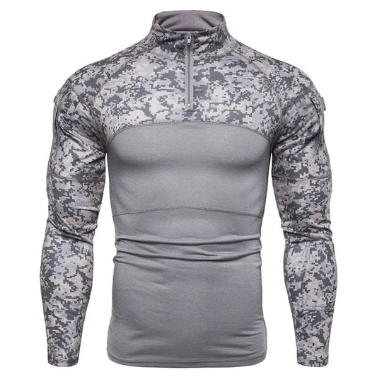 New mens Camouflage Tactical Military Clothing Combat Shirt Assault long sleeve Tight T shirt Army Costume Alpha C Apparel grey / M