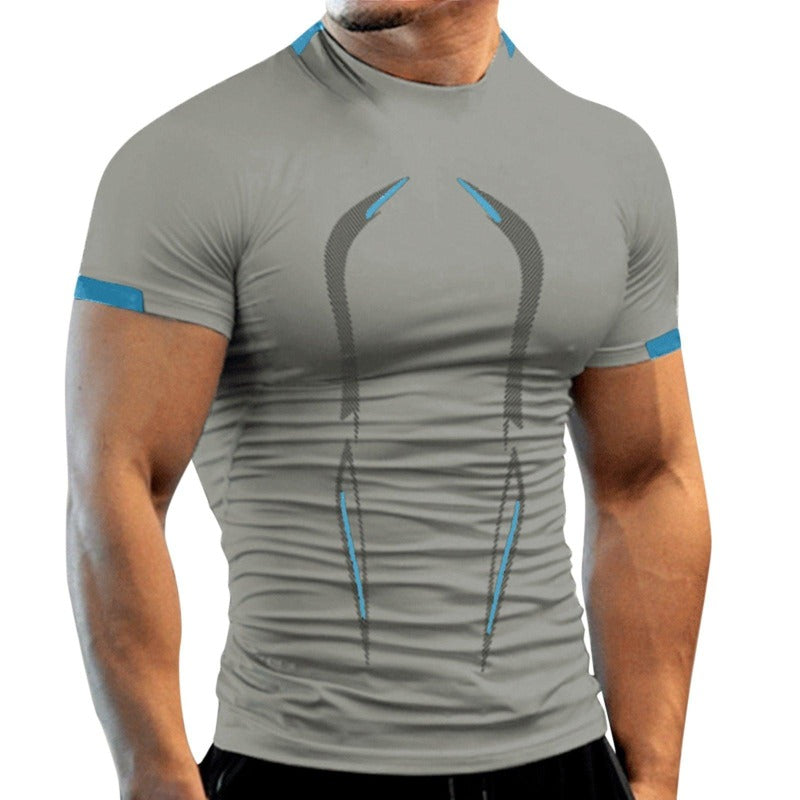 Alpha C Apparel Men Summer Sport Quick Dry Running Men Workout T Shirts Alpha C Apparel grey / S