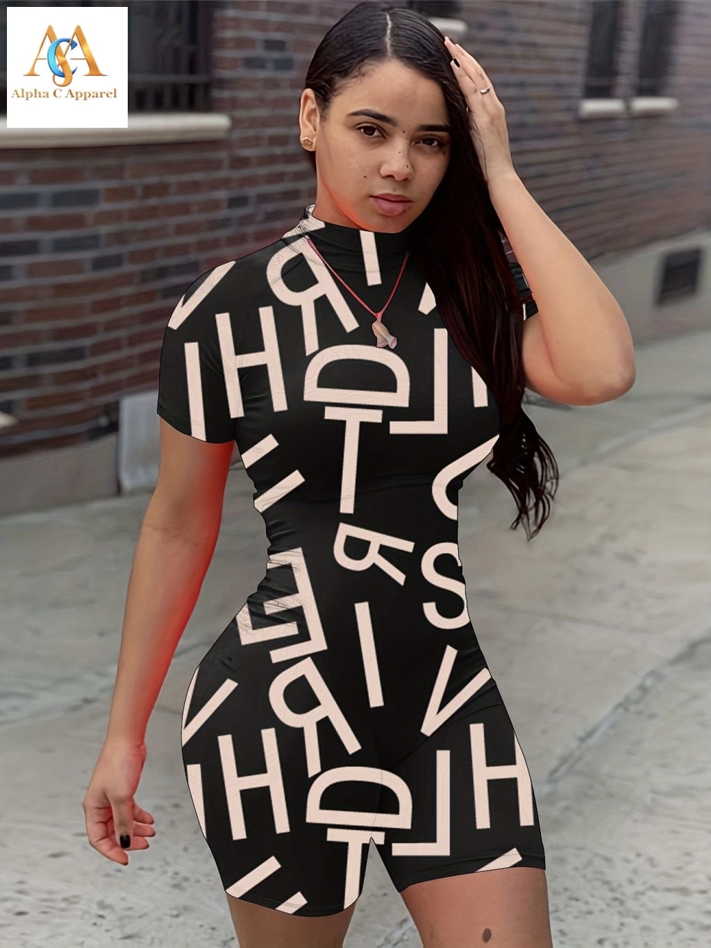 Alpha C Apparel Unleash Your Style with Graphic Print Rompers jumpsuit Alpha C Apparel
