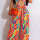 Women's clothing printed sleeveless casual V-neck wide leg jumpsuit HW5SUAN5B4 Jumpsuits Alpha C Apparel 2XL / Orange