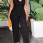 V-Pile Tie - Up Backless Casual Wide-Leg Jumpsuit
 HWUBKQ2MHQ Jumpsuits Alpha C Apparel XL / L415 Black