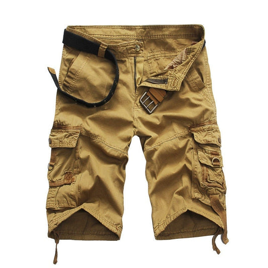 Alpha C Apparel Men Summer Cargo Casual Loose Shorts Alpha C Apparel Khaki / 29