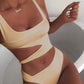 New solid bikini European and American sexy bikini women's chest strap integrated swimsuit Alpha C Apparel L / 5