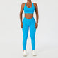 Women 2 Piece Quick Dry Jogging Training Wear Breathable Gym Fitness Sets Alpha C Apparel L / Blue style 2