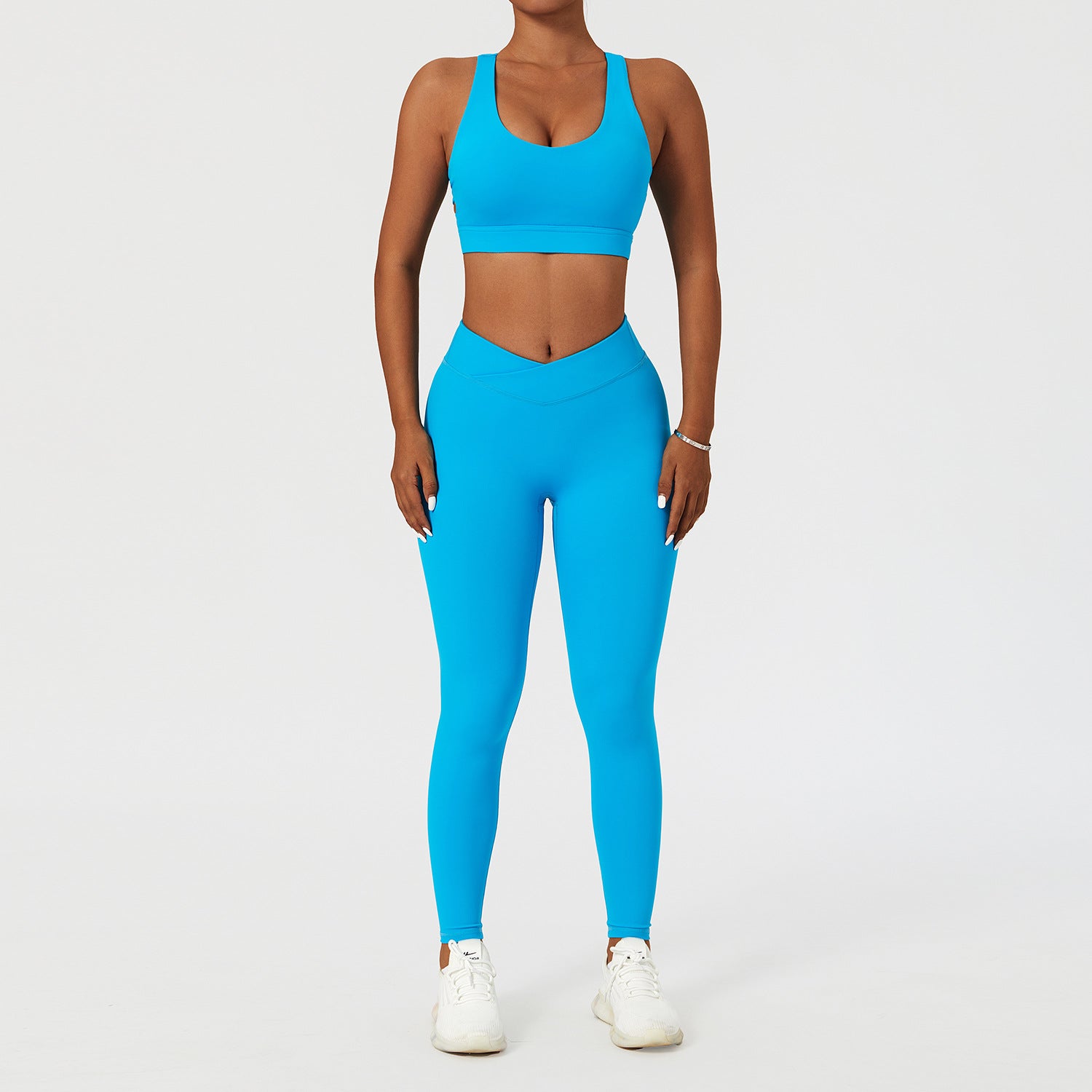 Women 2 Piece Quick Dry Jogging Training Wear Breathable Gym Fitness Sets Alpha C Apparel L / Blue style 2