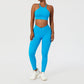 Women 2 Piece Quick Dry Jogging Training Wear Breathable Gym Fitness Sets Alpha C Apparel L / Blue style 3