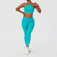 Women 2 Piece Quick Dry Jogging Training Wear Breathable Gym Fitness Sets Alpha C Apparel L / Green style 3