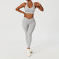 Women 2 Piece Quick Dry Jogging Training Wear Breathable Gym Fitness Sets Alpha C Apparel L / Grey style 2
