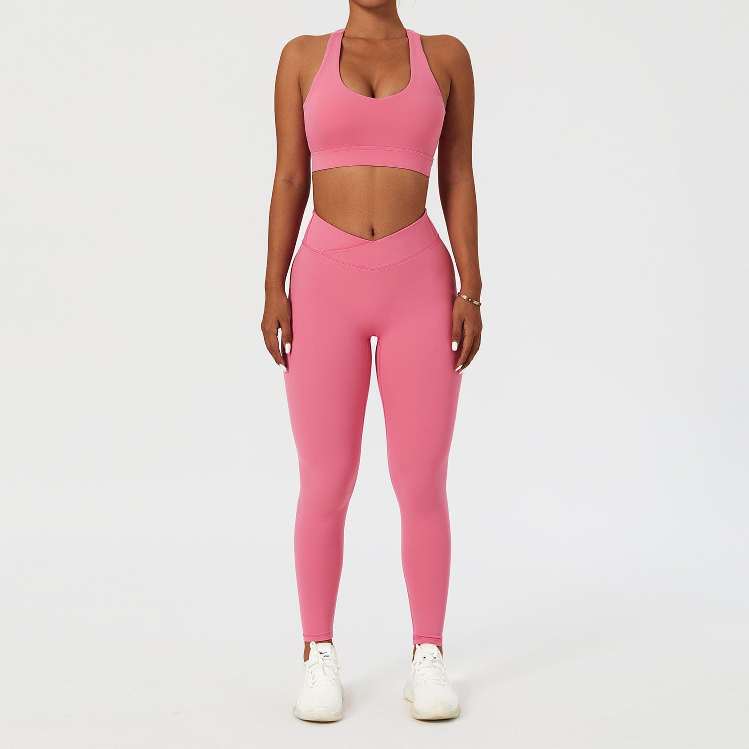 Women 2 Piece Quick Dry Jogging Training Wear Breathable Gym Fitness Sets Alpha C Apparel L / Pink style 2