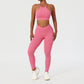 Women 2 Piece Quick Dry Jogging Training Wear Breathable Gym Fitness Sets Alpha C Apparel L / Pink style 3