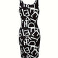 Letter Print Scoop Neck Dress, Y2K Sleeveless Bodycon Tank Dress, Women's Clothing Alpha C Apparel