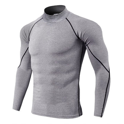 Alpha C Apparel Men Bodybuilding Sport T-shirt Quick Dry Long Sleeve Compression Long sleeve shirts Alpha C Apparel Light Gray / S