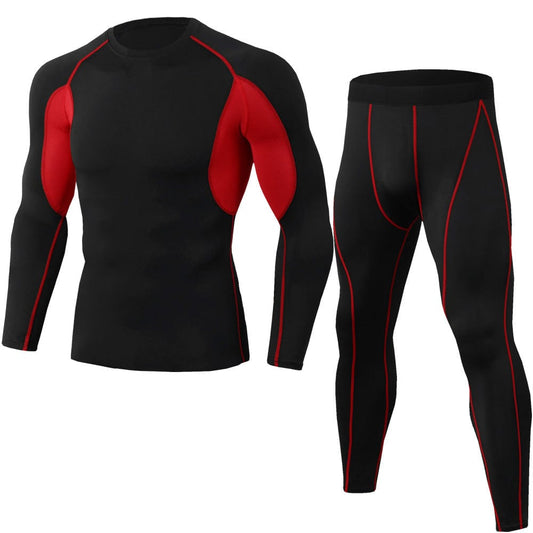 Alpha C Men Sports Tracksuit Alpha C Apparel Long suit with black background and red / 170/84A