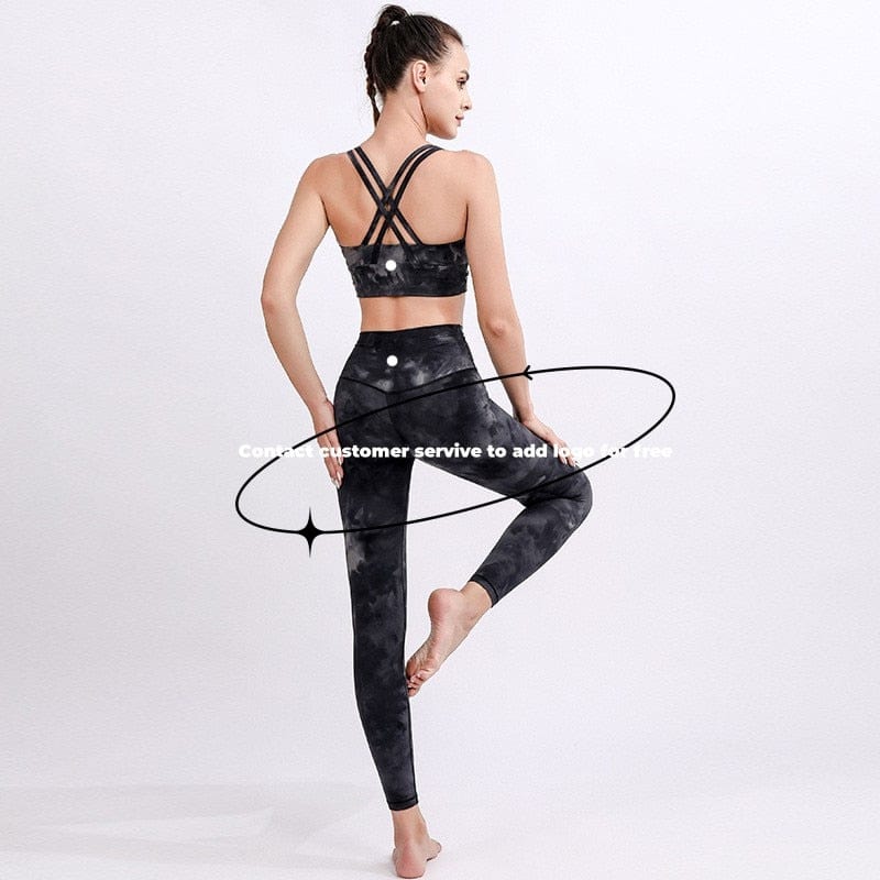 Lu-u Tie Dyed Yoga Pants With Standard Fitness Pants, Elastic Fast Brying Exercise Pants, Slim Running High Waist Hip Lifting Alpha C Apparel