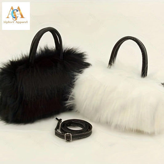 Luxury Fluffy Faux Fur Handbag Alpha C Apparel