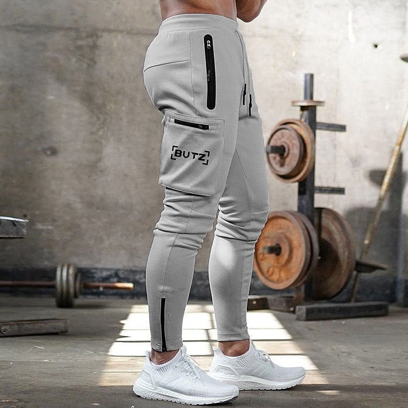 Men Fashion Camouflage Sports Slacks Gym Running Training Cotton Multi-pocket Safari Style Jogging Pants Alpha C Apparel M / Gray