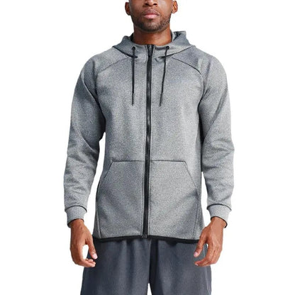 New product custom men's jackets gym  wearing sport training running Hoodie tracksuits jacket Alpha C Apparel M / Gray