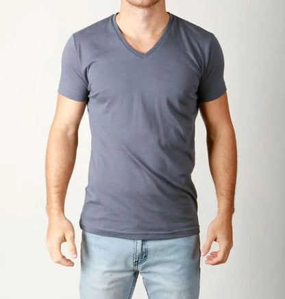 Men Casual V Neck Basic Slim Style T-shirt Alpha C Apparel