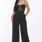 Mesh Insert Cup Wide Leg Jumpsuit Alpha C Apparel