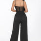 Mesh Insert Cup Wide Leg Jumpsuit Alpha C Apparel