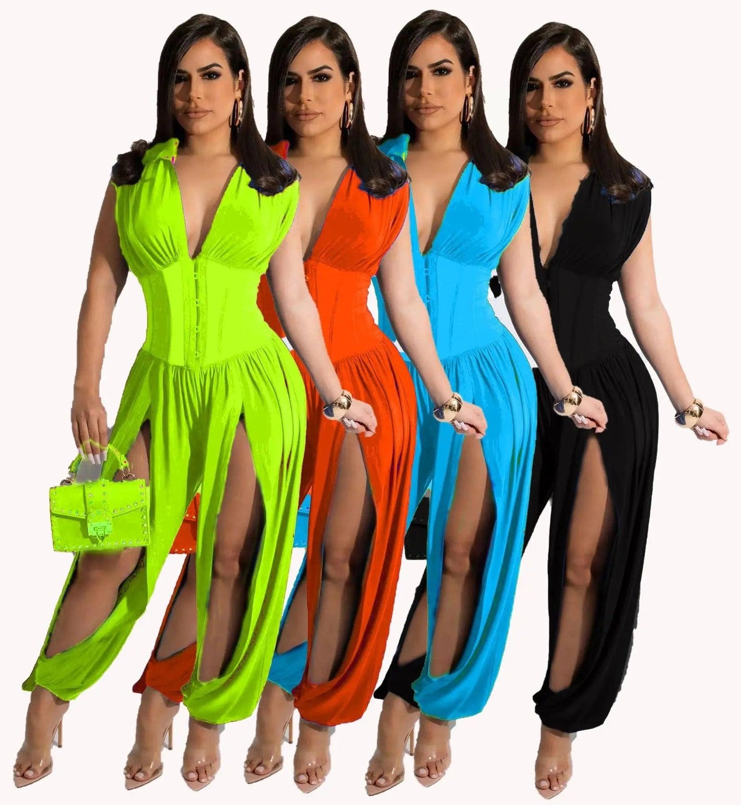 New Solid Color Sleeveless Romper Women Jumpsuits Alpha C Apparel