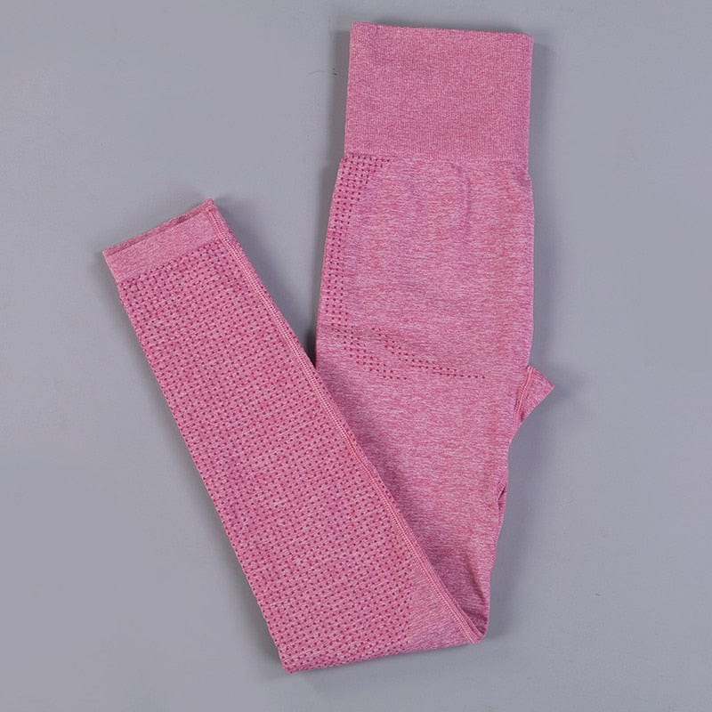 Alpha C Apparel Women 2 Piece Long Sleeve Gym Crop Top High Waist Leggings Alpha C Apparel pink leggings / S