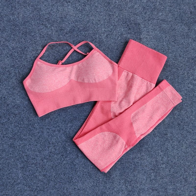 Alpha C Apparel Women Workout Sports Bra High Waist Leggings Alpha C Apparel Pink sets / S
